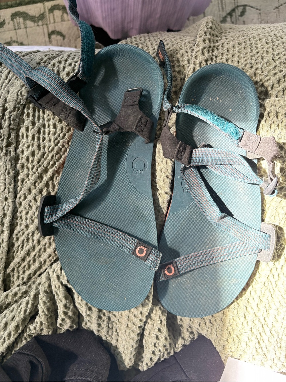 Kids Teal Outdoor Strap Sandals with Adjustable Webbing
